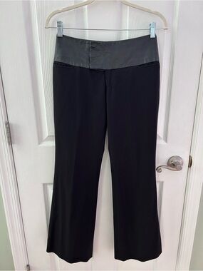 Alvin Valley Black Wide-leg Pants with Leather Waistband